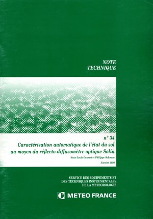 Couverture Caractérisation automatique de l'état du sol au moyen du réflecto-diffusomètre optique Solia 