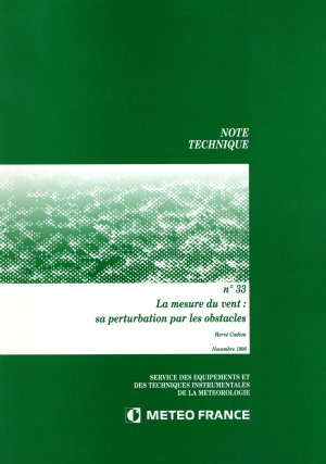Couverture  La mesure du vent : sa perturbation par des obstacles 
