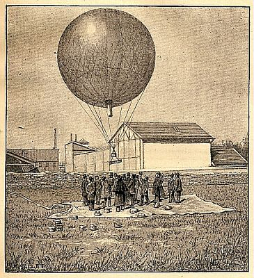 Lancement du ballon-sonde l'Aérophile en 1893. © Météo-France.