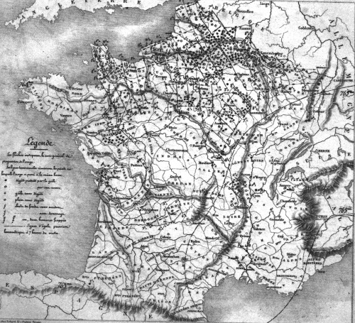 Orages du 17 juillet 1865. Atlas des orages de l'année 1865. © Météo-France.