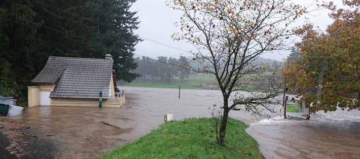 Crue du Lignon au Chambon-sur-Lignon (43) le 17 octobre 2024.