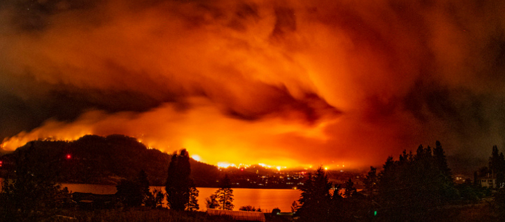 Feux de forêt dans l'Okanagan en Colombie-Britannique (Canada).