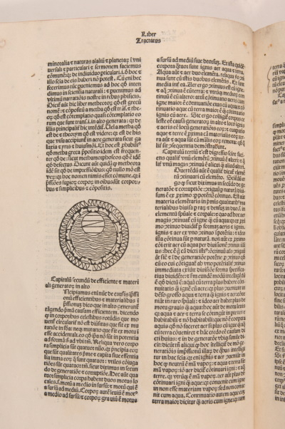 Les quatre éléments d'Aristote (eau, terre, air, feu) représentés dans Liber methaurum, commentaires des Météorologiques par Albert-le-Grand (1193-1280), ouvrage paru en 1488. © Météo-France. Les quatre éléments d'Aristote (eau, terre, air, feu) représentés dans Liber methaurum, commentaires des Météorologiques par Albert-le-Grand (1193-1280), ouvrage paru en 1488. © Météo-France.