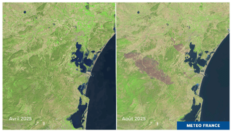 Vues satellite de l'Aude © Météo-France